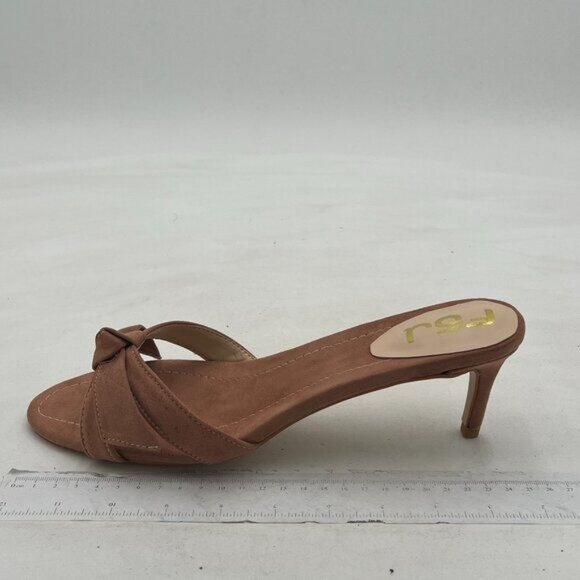 FSJ Women Cute Bowknot Slip On Mules Summer Open Toe Kitten Low Heel Sandal Ladi - Picture 2 of 8